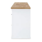 Bryn TV Media Console, 4 Drawers, 2 Door, White Hardwood, 74 Inch