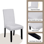 5 Piece Kitchen Table and Chairs Set, 4 People Round Dining Table Set, 4 Upholstered Chairs with Rubber Wood Legs