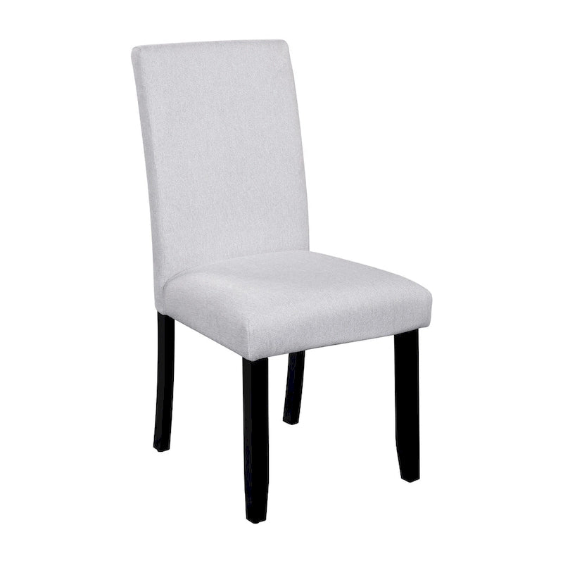 5 Piece Kitchen Table and Chairs Set, 4 People Round Dining Table Set, 4 Upholstered Chairs with Rubber Wood Legs