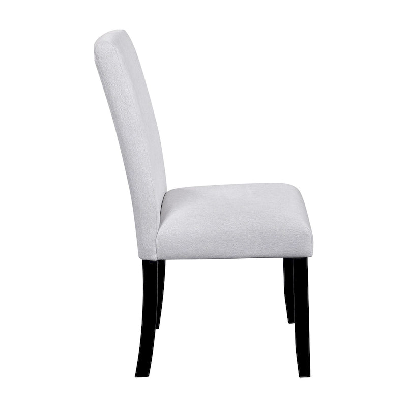 5 Piece Kitchen Table and Chairs Set, 4 People Round Dining Table Set, 4 Upholstered Chairs with Rubber Wood Legs