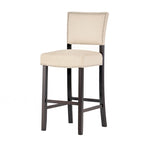 Counter Height Stools Set of 2, Kitchen Island Chair with Wood Legs, Armless Upholstered Dining Room Chair with Back