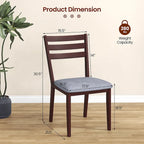 Gymax Upholstered Dining Chair Set of 4 Armless Cushioned Seat Hollow