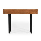 Modern Solid Wood Entryway Console Table with Fluted Design & Storage