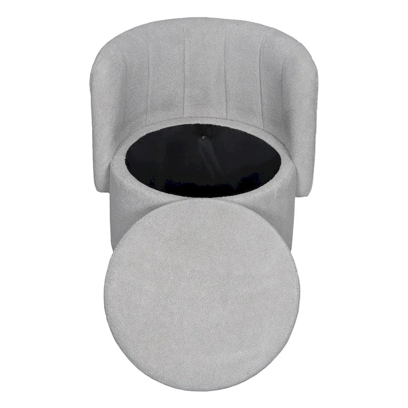 Boucle Fabric Swivel Accent Chair wStorage Space,for Living Room,Gray