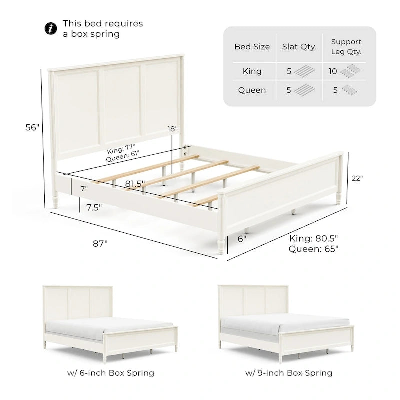 Arlena Classic Modern Solid Wood Panel Bed
