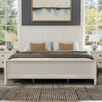 Arlena Classic Modern Solid Wood Panel Bed