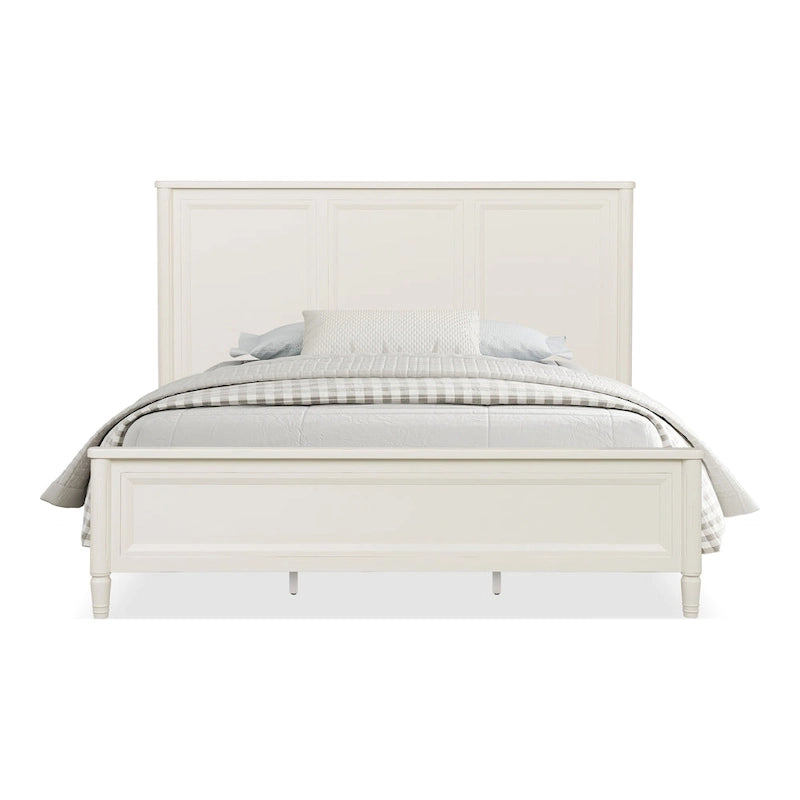 Arlena Classic Modern Solid Wood Panel Bed