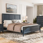 Arlena Classic Modern Solid Wood Panel Bed
