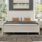 Arlena Classic Modern Solid Wood Panel Bed