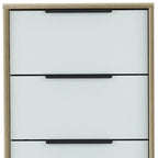 Wood Modern 5 Drawer Dresser Chest with Metal Glides and Handles