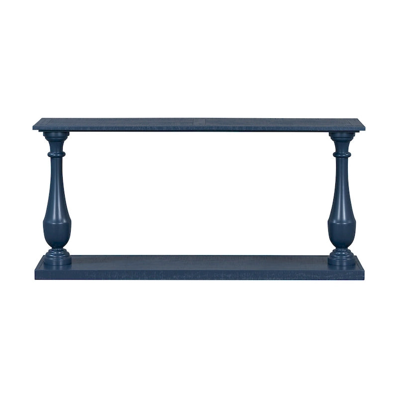 Vase-Leg Design Console Table Narrow Entryway Table Sofa Side Table with Bottom Shelf