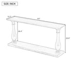 Vase-Leg Design Console Table Narrow Entryway Table Sofa Side Table with Bottom Shelf