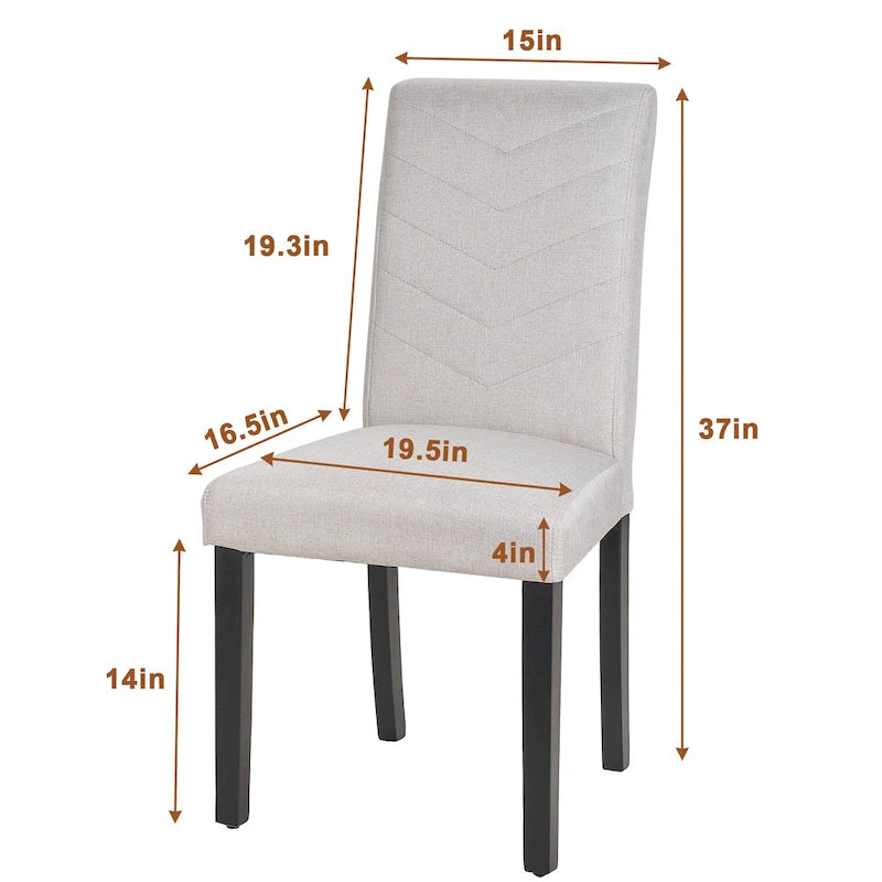 VECELO Upholstered Dining Chairs Set of 6 Parson Classic Upholstered Dining Chair,Modern 37 Parson Chairs