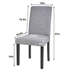 VECELO Upholstered Dining Chairs Set of 6 Parson Classic Upholstered Dining Chair,Modern 37 Parson Chairs
