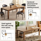 62.99 Inch Mid Century Modern Solid Wood Dining Table for 4-6 People