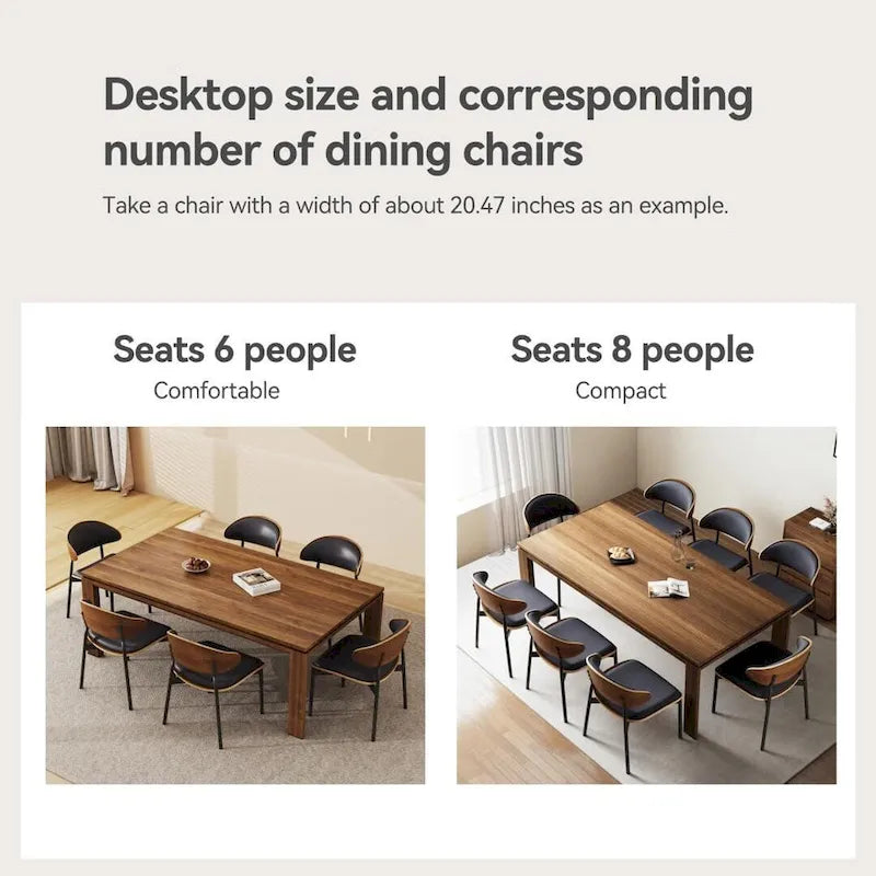 62.99 Inch Mid Century Modern Solid Wood Dining Table for 4-6 People