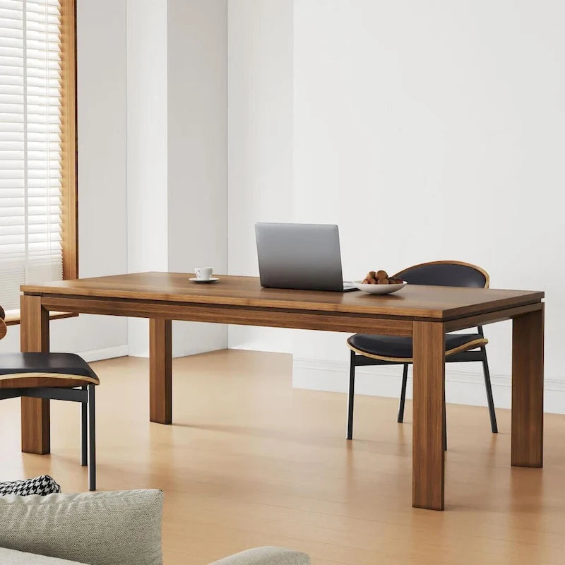 62.99 Inch Mid Century Modern Solid Wood Dining Table for 4-6 People
