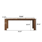 62.99 Inch Mid Century Modern Solid Wood Dining Table for 4-6 People