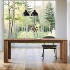 62.99 Inch Mid Century Modern Solid Wood Dining Table for 4-6 People