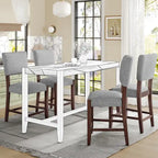 Mid Century Modern Bar Stools Set of 4,Counter Stools with Back,Linen Upholstered Barstools with Solid Wood Legs Bar Chairs