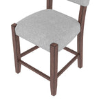 Mid Century Modern Bar Stools Set of 4,Counter Stools with Back,Linen Upholstered Barstools with Solid Wood Legs Bar Chairs