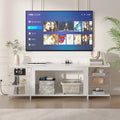 VECELO 70 Rustic TV Stand without/with Fireplace Heater(2 Options),Media Entertainment Center Table with Storage Shelves