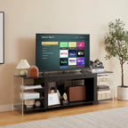 VECELO 70 Rustic TV Stand without/with Fireplace Heater(2 Options),Media Entertainment Center Table with Storage Shelves