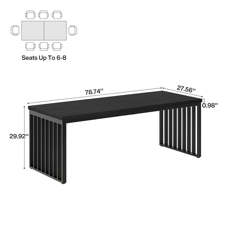 78.7-Inch 2 Person Computer Desk, Wood Writing Executive Desk for Home Office