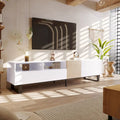 70.9 TV Stand with Double Storage Space and Drop Down Door for TVs Up to 80