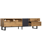 70.9 TV Stand with Double Storage Space and Drop Down Door for TVs Up to 80