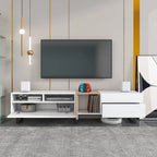 70.9 TV Stand with Double Storage Space and Drop Down Door for TVs Up to 80