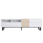 70.9 TV Stand with Double Storage Space and Drop Down Door for TVs Up to 80