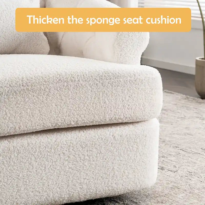 Velvet Swivel Chair with Ottoman, 360 Rotation & 300lb Capacity
