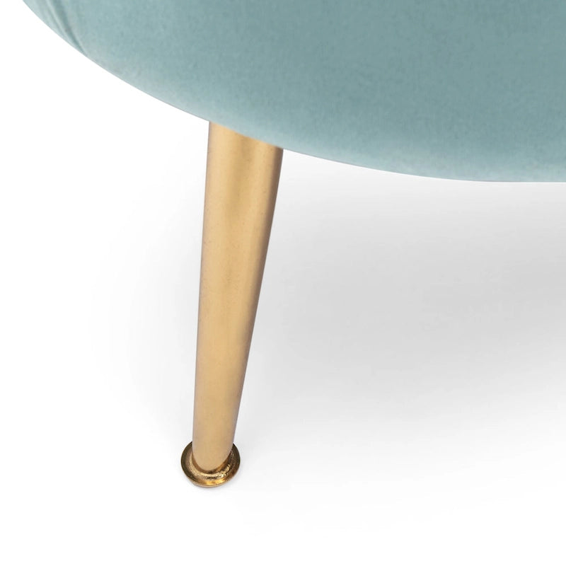 Velvet Channel Stitched 3-seater Sofa with Metal Legs