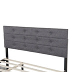 Queen Size Linen Button Tufted Platform Bed Frame with 2 Storage Drawers & Trundle