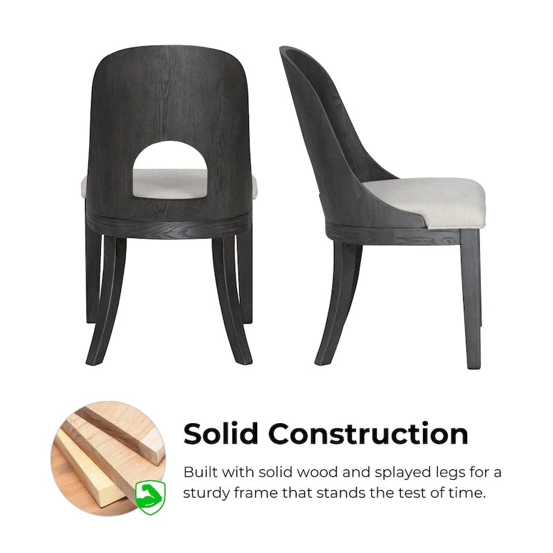 Piez Modern 5-Piece Solid Wood Round Dining Set