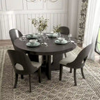 Piez Modern 5-Piece Solid Wood Round Dining Set