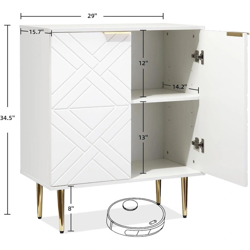 Sideboard Storage Modern Accent Cabinet with 2 Doors, Sideboard Buffet Cabinet for Kitchen