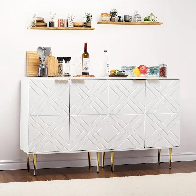 Sideboard Storage Modern Accent Cabinet with 2 Doors, Sideboard Buffet Cabinet for Kitchen