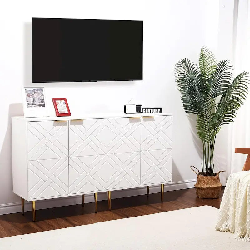 Sideboard Storage Modern Accent Cabinet with 2 Doors, Sideboard Buffet Cabinet for Kitchen
