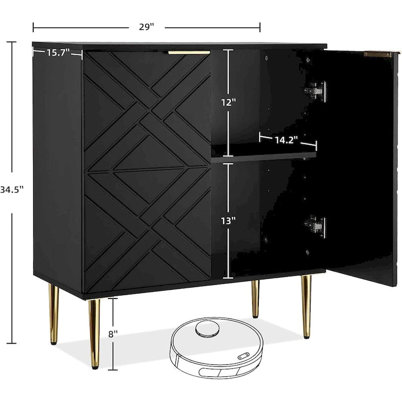Sideboard Storage Modern Accent Cabinet with 2 Doors, Sideboard Buffet Cabinet for Kitchen