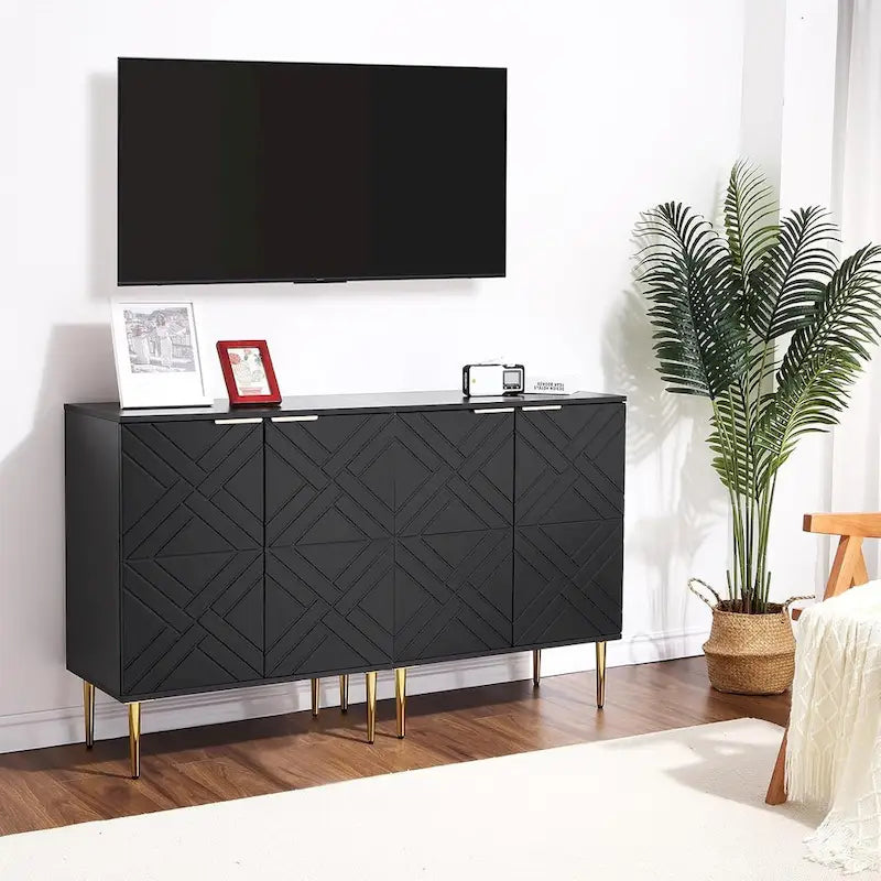 Sideboard Storage Modern Accent Cabinet with 2 Doors, Sideboard Buffet Cabinet for Kitchen