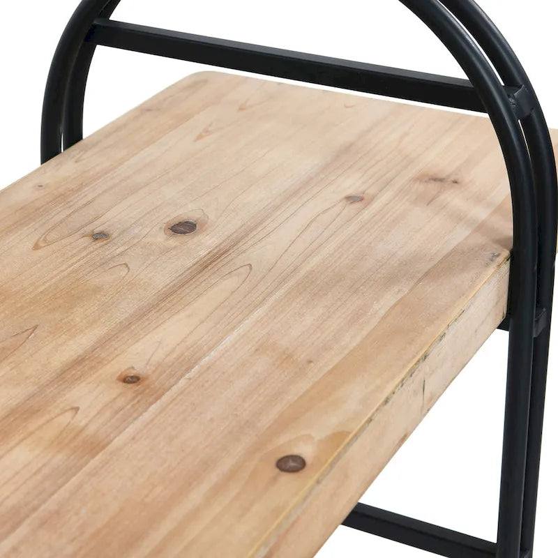 Wood and Metal Bench