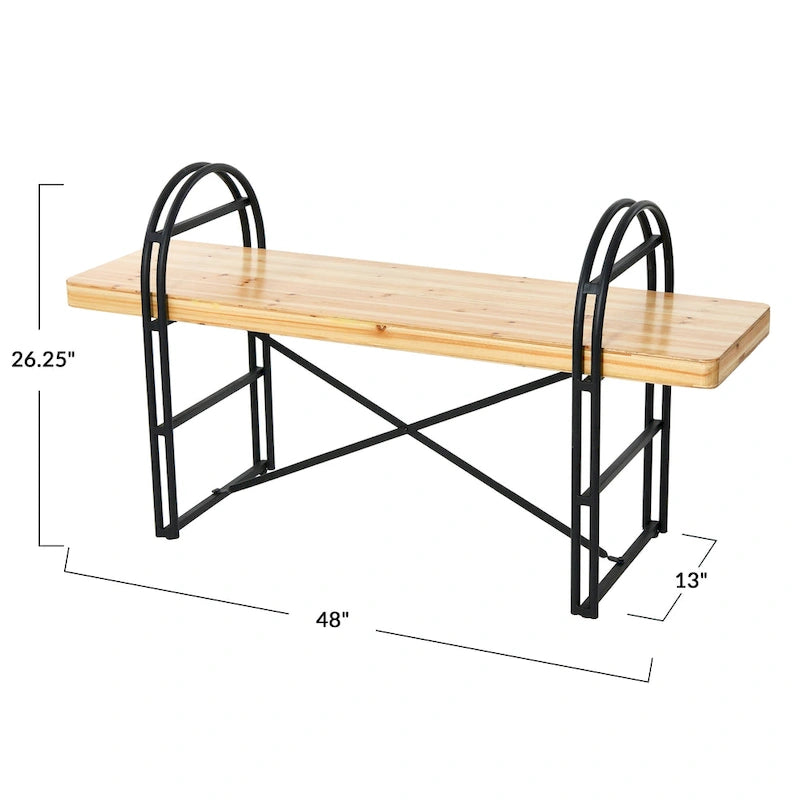 Wood and Metal Bench