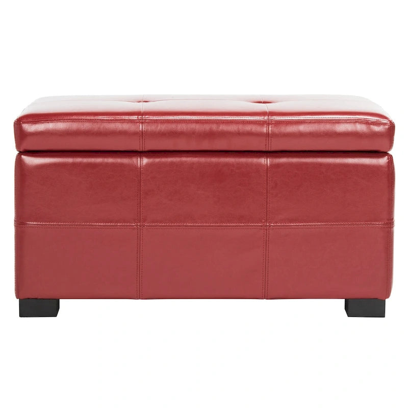 Liane Tufted Brown Bicast Leather Storage Bench - 30.1 x 18.1 x 17.7 - 30Wx18Dx18H
