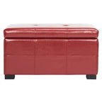 Liane Tufted Brown Bicast Leather Storage Bench - 30.1 x 18.1 x 17.7 - 30Wx18Dx18H