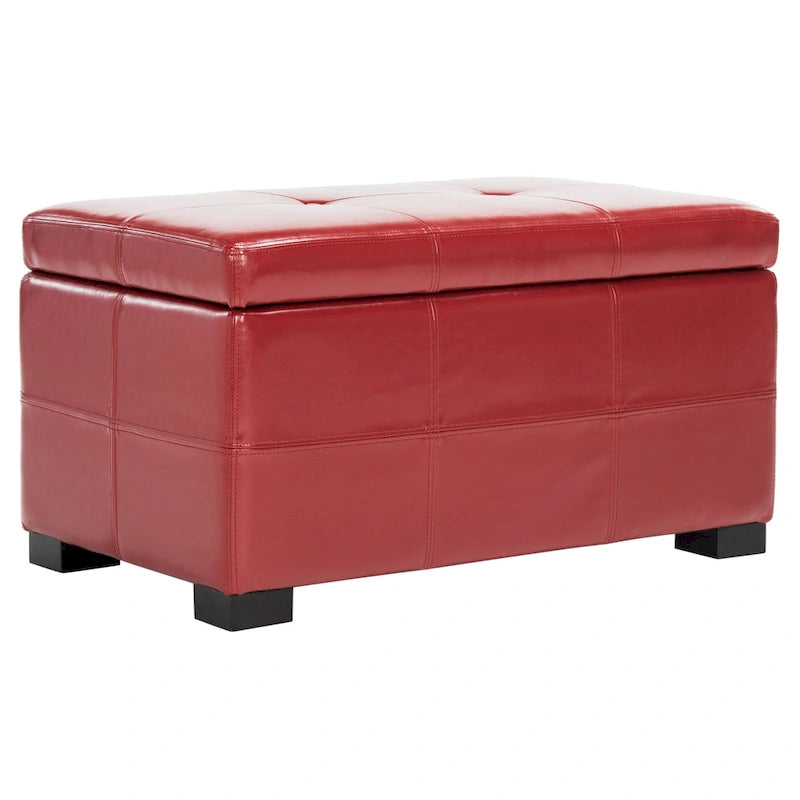Liane Tufted Brown Bicast Leather Storage Bench - 30.1 x 18.1 x 17.7 - 30Wx18Dx18H
