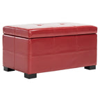 Liane Tufted Brown Bicast Leather Storage Bench - 30.1 x 18.1 x 17.7 - 30Wx18Dx18H