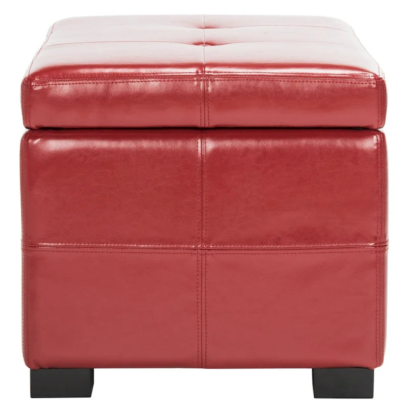 Liane Tufted Brown Bicast Leather Storage Bench - 30.1 x 18.1 x 17.7 - 30Wx18Dx18H