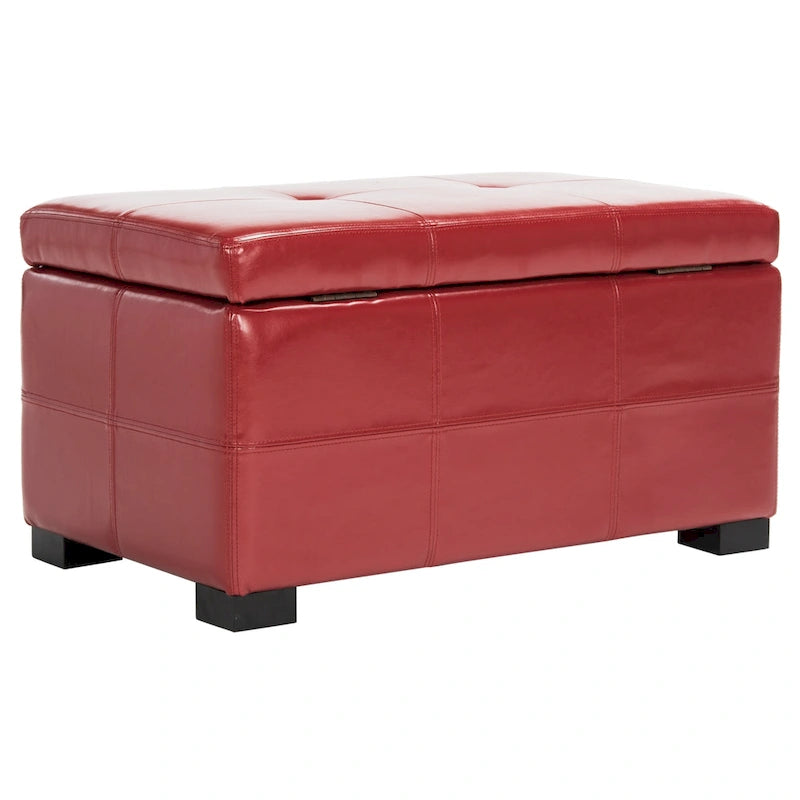 Liane Tufted Brown Bicast Leather Storage Bench - 30.1 x 18.1 x 17.7 - 30Wx18Dx18H